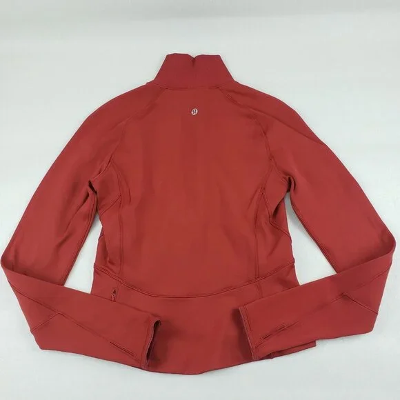 Lululemon Always Alert 1/2 Zip Jacket Womens 6 Magma Orange Red Running Athletic - Picture 10 of 16